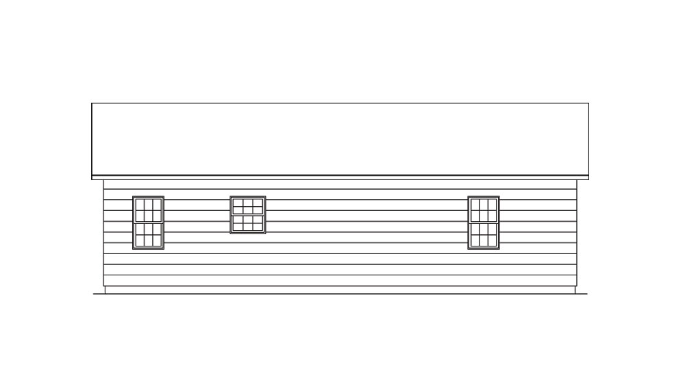 Home Plan Rear Elevation of this 3-Bedroom,1000 Sq Ft Plan -138-1017