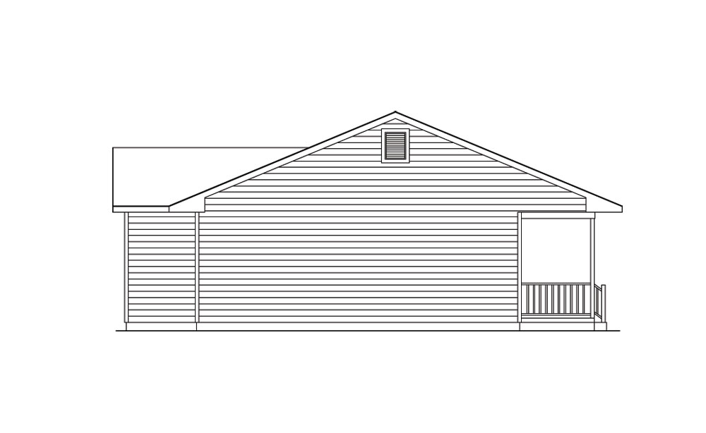 Home Plan Left Elevation of this 3-Bedroom,1285 Sq Ft Plan -138-1019