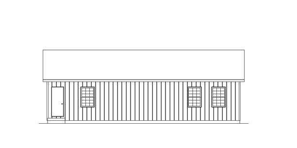 Home Plan Rear Elevation of this 3-Bedroom,1160 Sq Ft Plan -138-1021