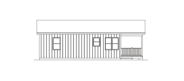 Home Plan Left Elevation of this 2-Bedroom,720 Sq Ft Plan -138-1022