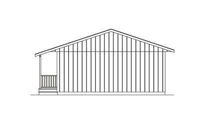 Home Plan Rear Elevation of this 2-Bedroom,720 Sq Ft Plan -138-1022