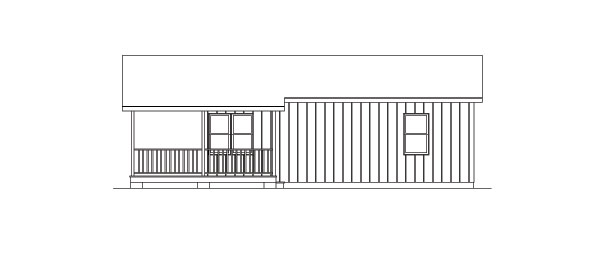 Home Plan Right Elevation of this 2-Bedroom,720 Sq Ft Plan -138-1022