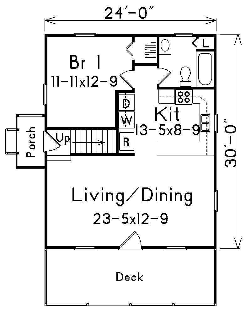 Floor Plan First Story of A Frame Plan #138-1023