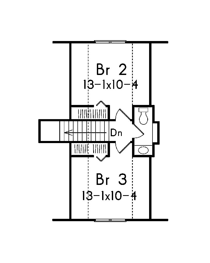 Floor Plan Second Story of A Frame Plan #138-1023