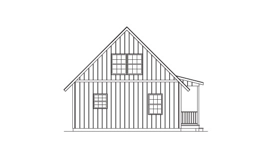 Home Plan Rear Elevation of this 3-Bedroom,1154 Sq Ft Plan -138-1023
