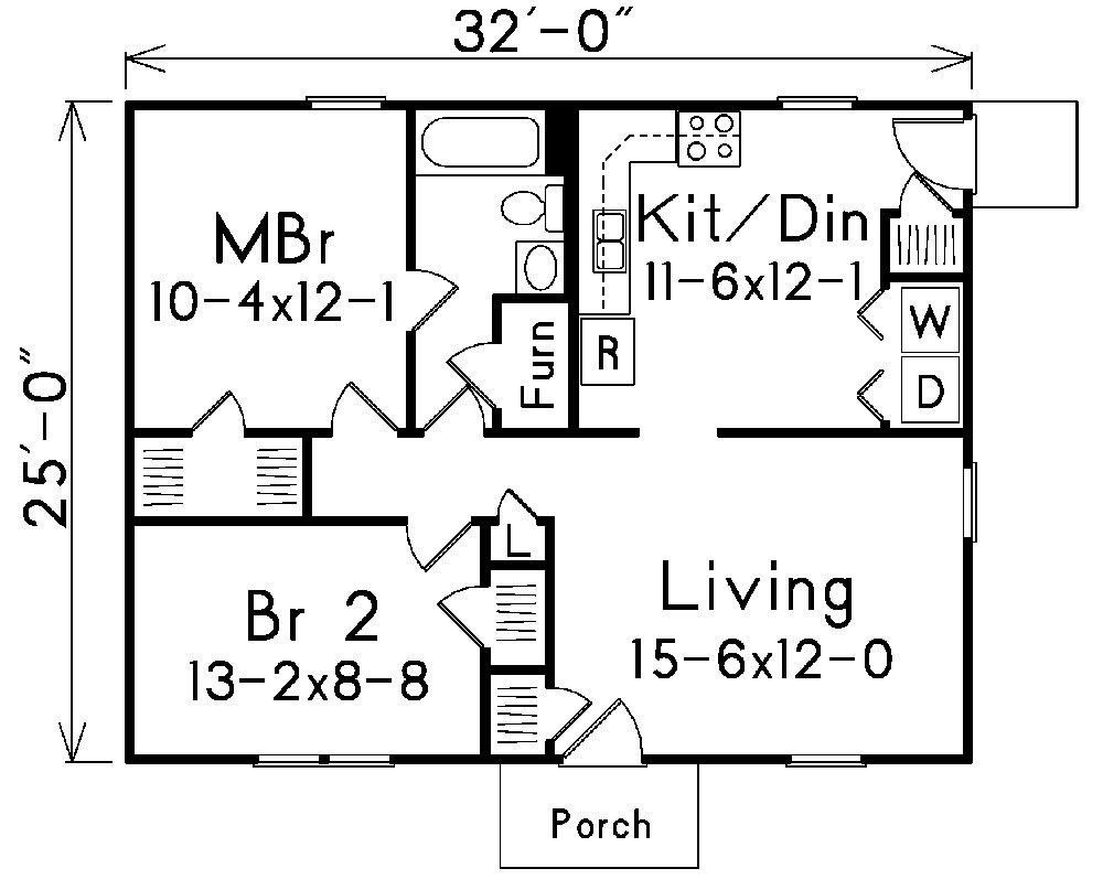 Floor Plan First Story of Ranch Plan #138-1024