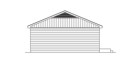 Home Plan Left Elevation of this 2-Bedroom,800 Sq Ft Plan -138-1024