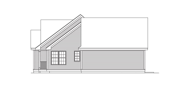 Home Plan Rear Elevation of this 3-Bedroom,1708 Sq Ft Plan -138-1027