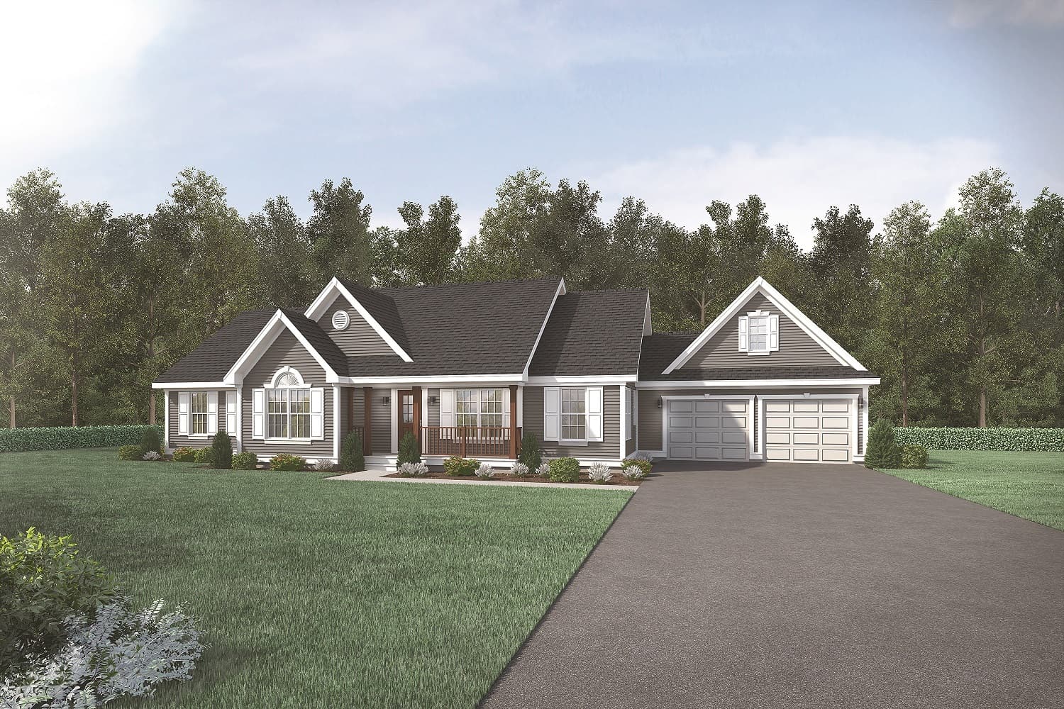 Front elevation of Country home (ThePlanCollection: House Plan #138-1027)