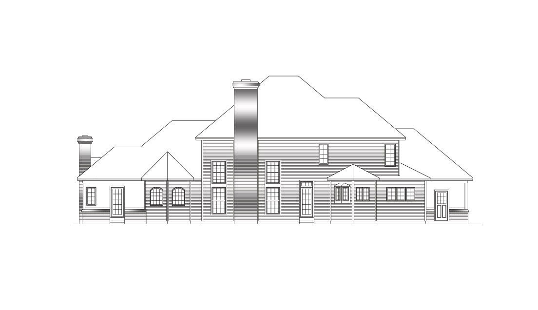 Home Plan Rear Elevation of this 4-Bedroom,3222 Sq Ft Plan -138-1030