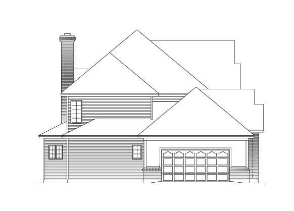 Home Plan Left Elevation of this 4-Bedroom,3222 Sq Ft Plan -138-1030