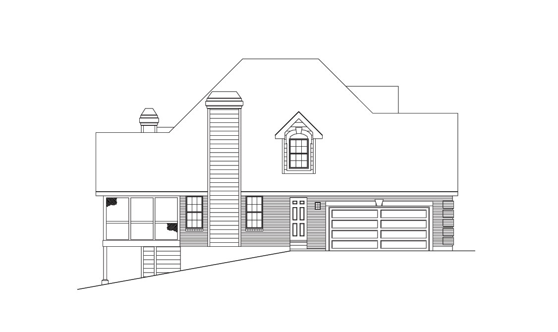 Home Plan Left Elevation of this 4-Bedroom,2597 Sq Ft Plan -138-1032