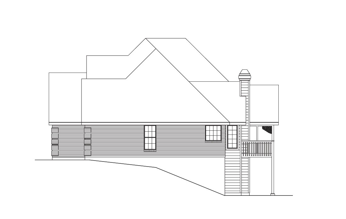Home Plan Right Elevation of this 4-Bedroom,2597 Sq Ft Plan -138-1032