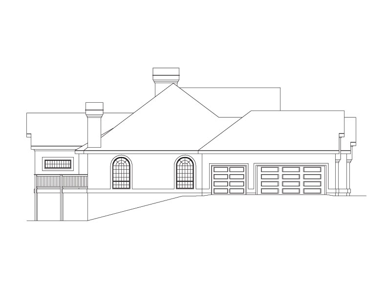 Home Plan Left Elevation of this 3-Bedroom,3810 Sq Ft Plan -138-1033