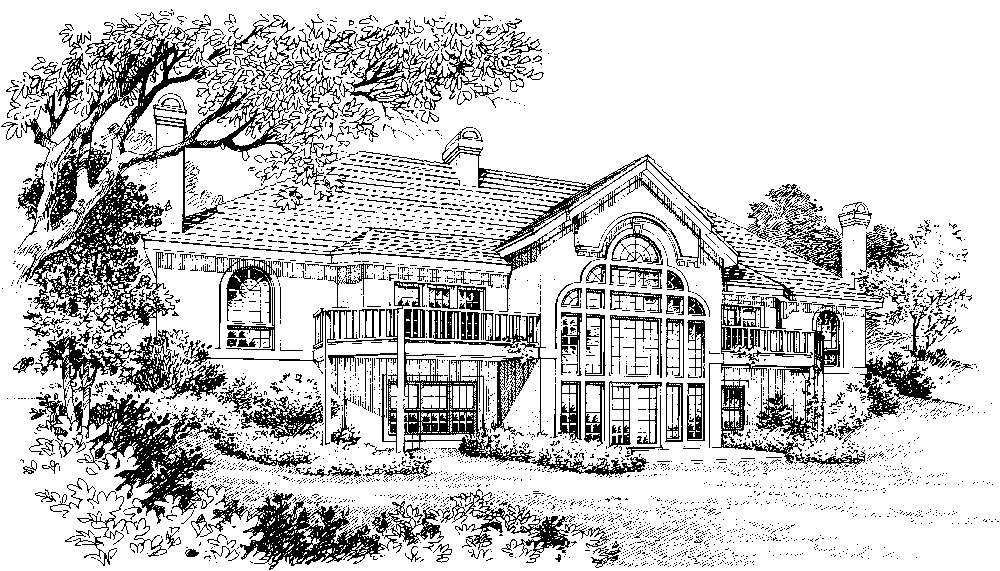 Rear View of this 3-Bedroom, 3810 Sq Ft Plan - 138-1033