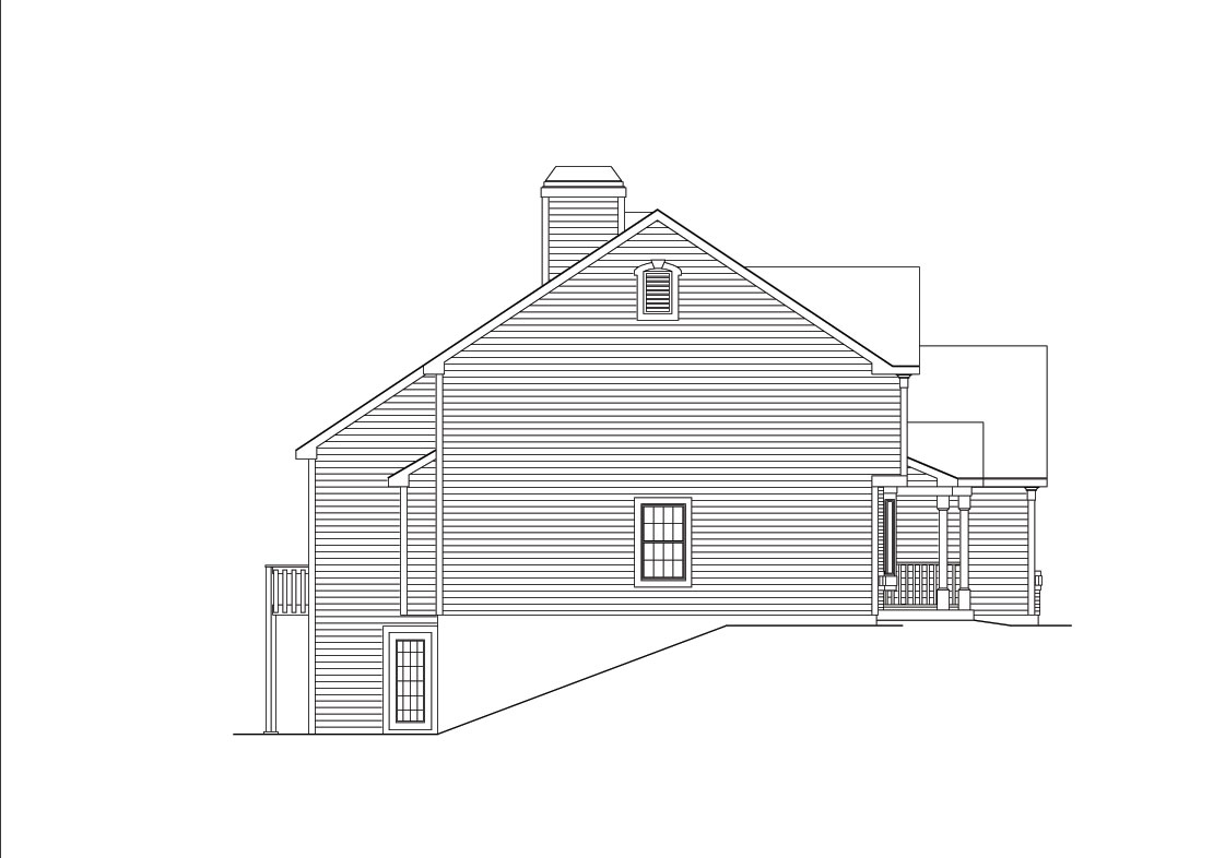 Home Plan Left Elevation of this 2-Bedroom,2963 Sq Ft Plan -138-1034