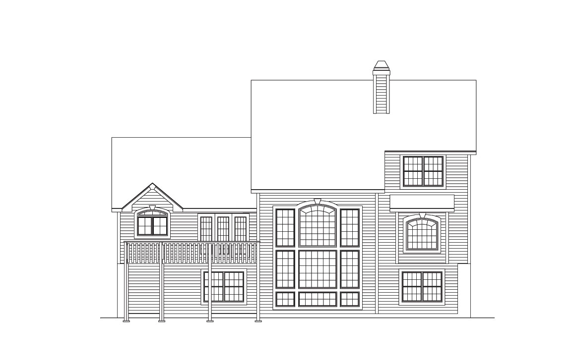 Home Plan Rear Elevation of this 2-Bedroom,2963 Sq Ft Plan -138-1034
