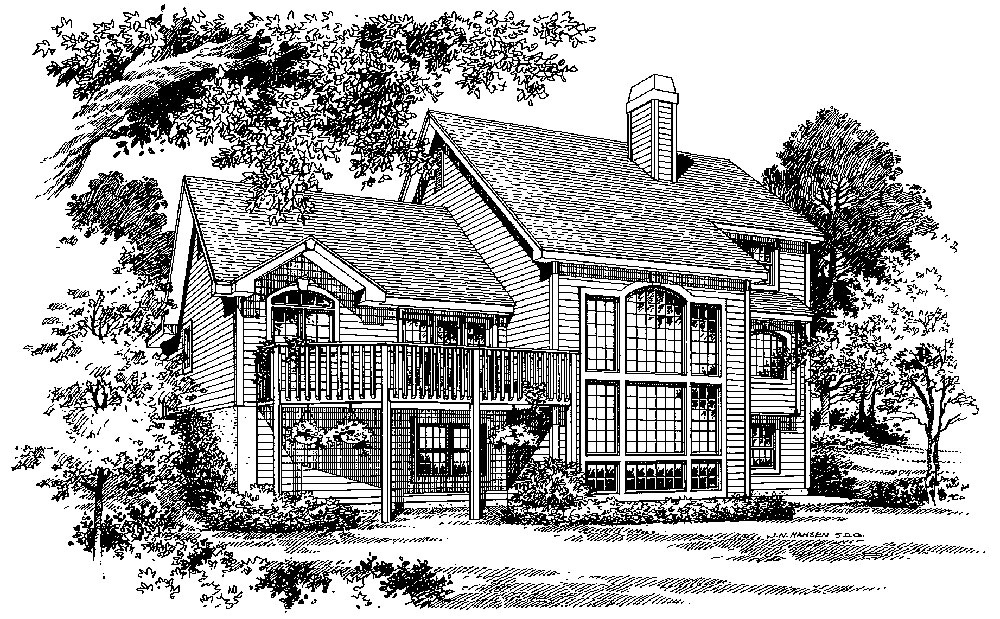 Rear View of this 2-Bedroom, 2963 Sq Ft Plan - 138-1034