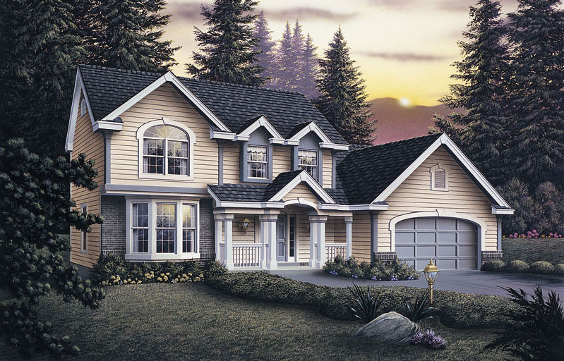 Front elevation of Traditional home (ThePlanCollection: House Plan #138-1034)
