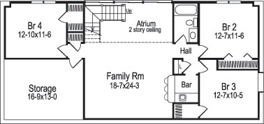 Floor Plan Basement of Traditional Plan #138-1035