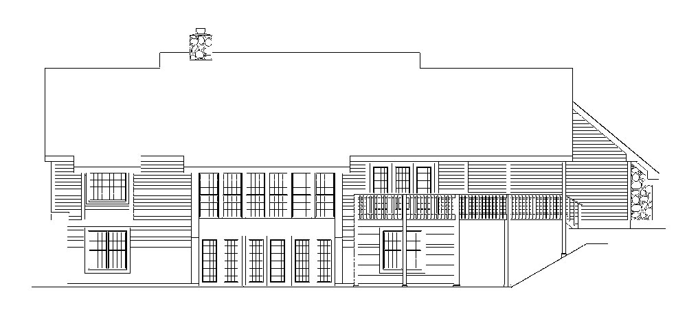 Home Plan Rear Elevation of this 4-Bedroom,2480 Sq Ft Plan -138-1035
