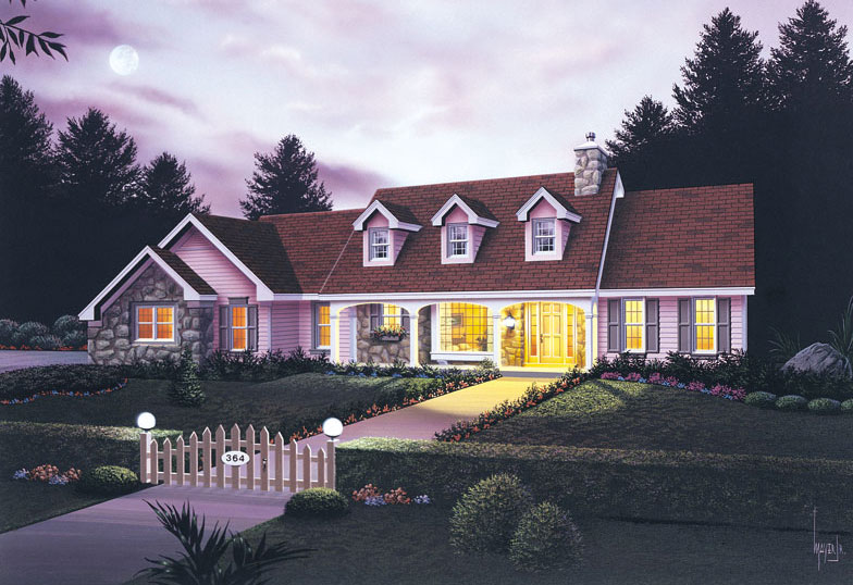 Front elevation of Traditional home (ThePlanCollection: House Plan #138-1035)