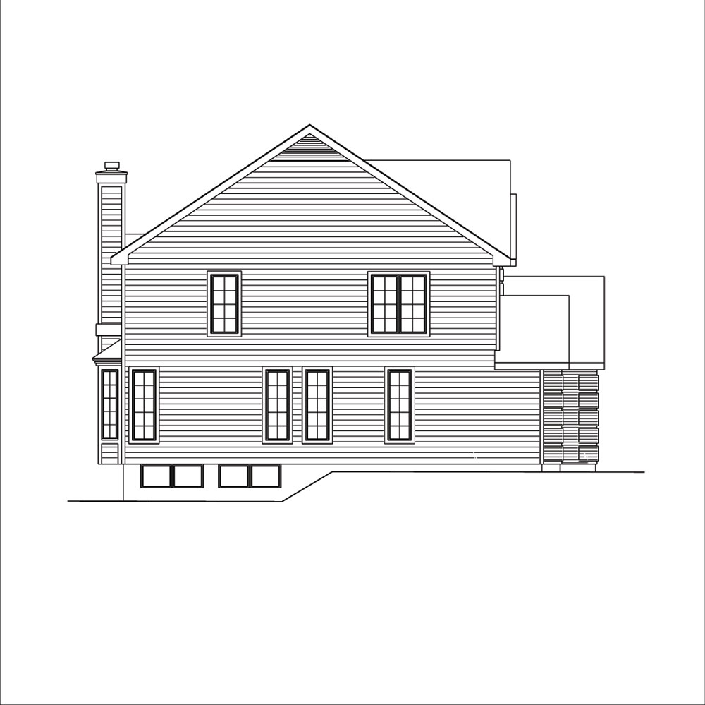 Home Plan Left Elevation of this 4-Bedroom,2336 Sq Ft Plan -138-1036
