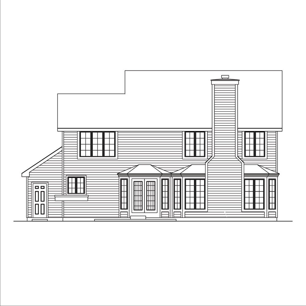 Home Plan Rear Elevation of this 4-Bedroom,2336 Sq Ft Plan -138-1036