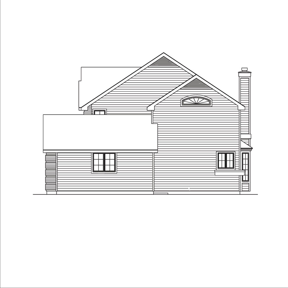 Home Plan Right Elevation of this 4-Bedroom,2336 Sq Ft Plan -138-1036