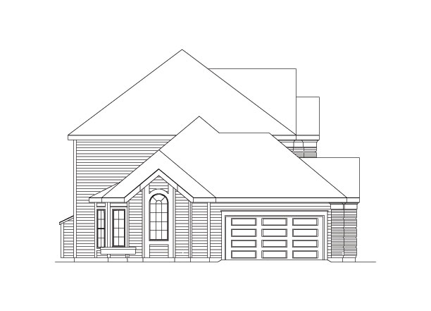 Home Plan Left Elevation of this 4-Bedroom,2624 Sq Ft Plan -138-1037