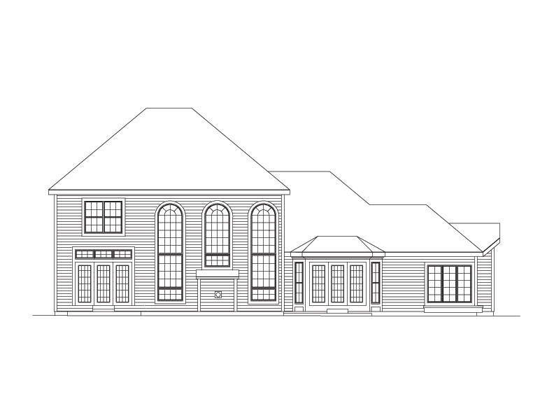 Home Plan Rear Elevation of this 4-Bedroom,2624 Sq Ft Plan -138-1037