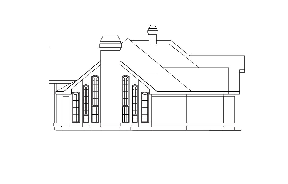 Home Plan Left Elevation of this 3-Bedroom,2523 Sq Ft Plan -138-1038