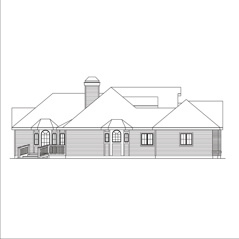 Home Plan Left Elevation of this 3-Bedroom,2452 Sq Ft Plan -138-1039