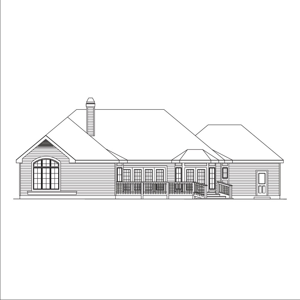 Home Plan Rear Elevation of this 3-Bedroom,2452 Sq Ft Plan -138-1039