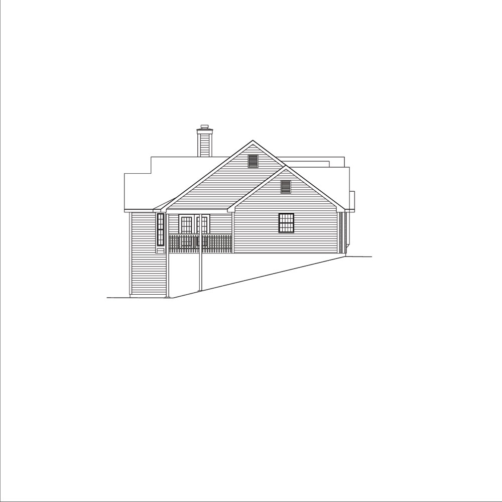 Home Plan Left Elevation of this 3-Bedroom,1845 Sq Ft Plan -138-1041