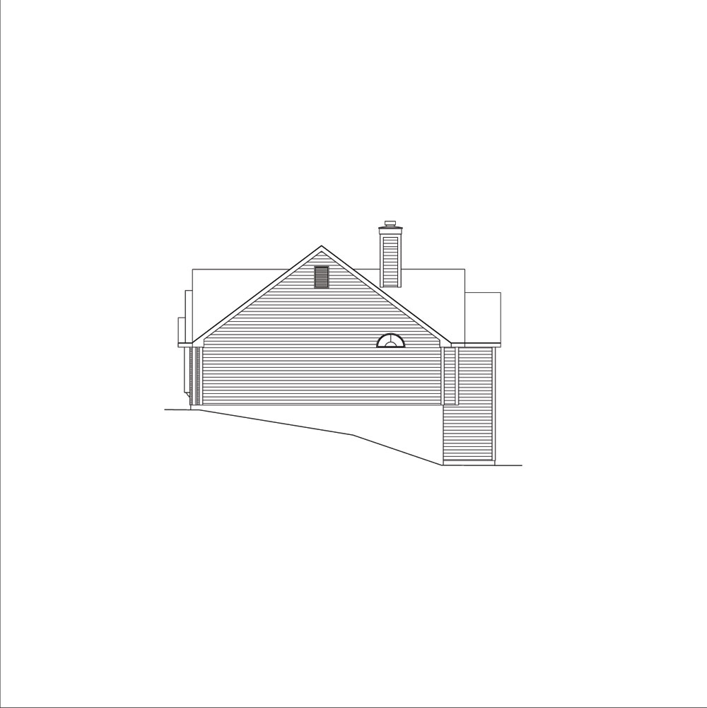 Home Plan Right Elevation of this 3-Bedroom,1845 Sq Ft Plan -138-1041