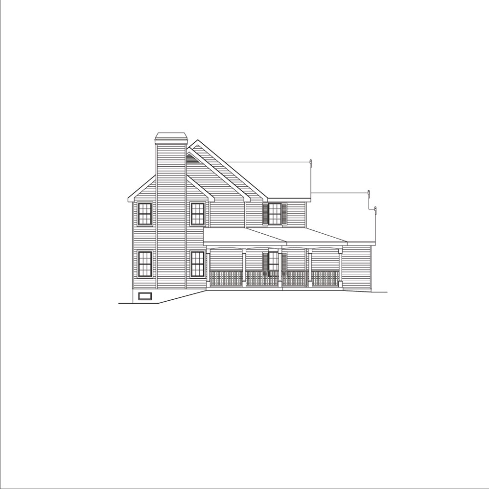 Home Plan Left Elevation of this 3-Bedroom,2182 Sq Ft Plan -138-1042
