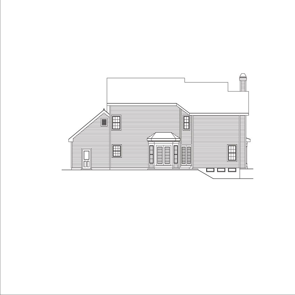 Home Plan Rear Elevation of this 3-Bedroom,2182 Sq Ft Plan -138-1042
