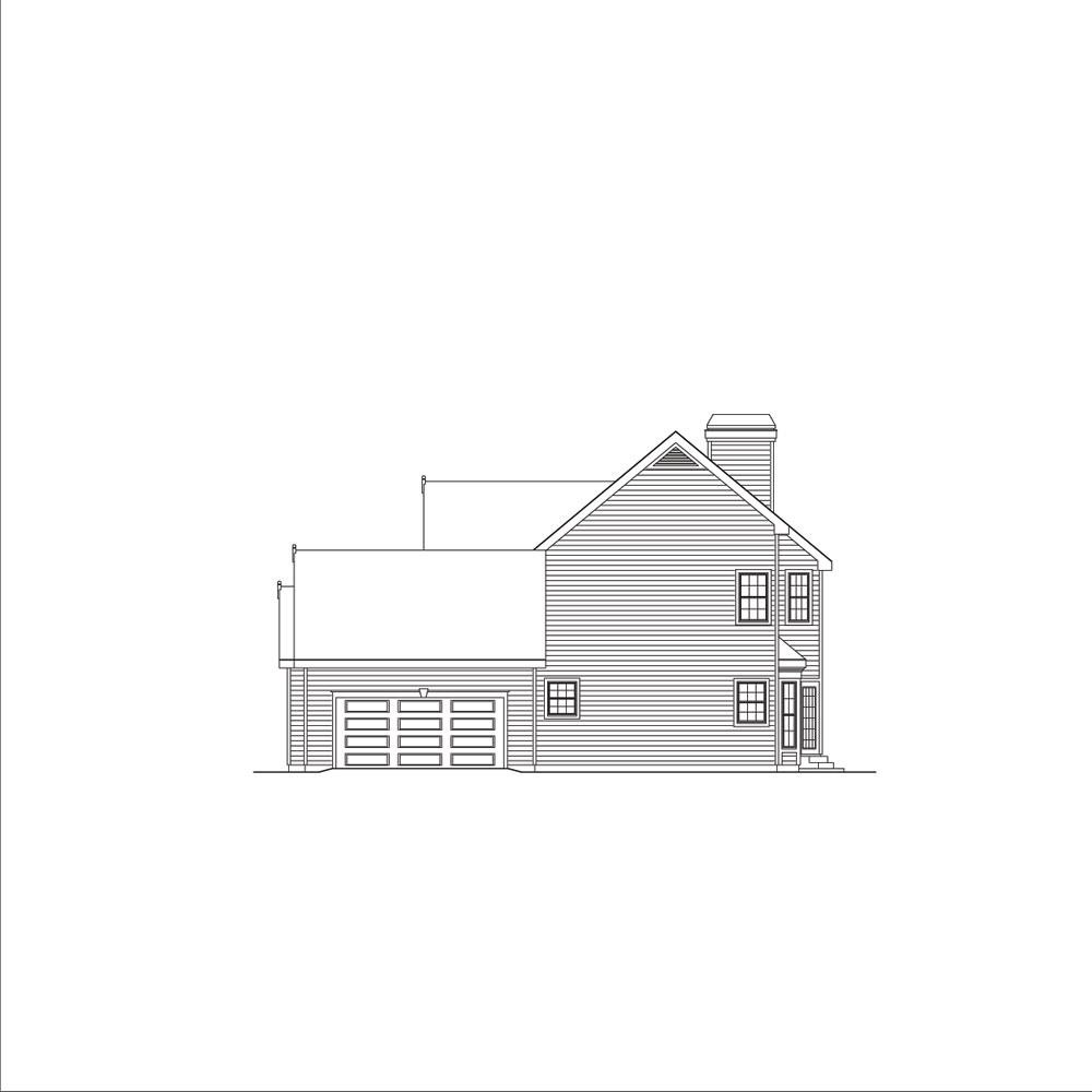 Home Plan Right Elevation of this 3-Bedroom,2182 Sq Ft Plan -138-1042