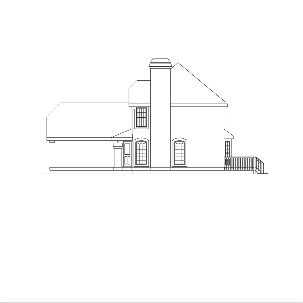 Home Plan Right Elevation of this 3-Bedroom,1492 Sq Ft Plan -138-1044
