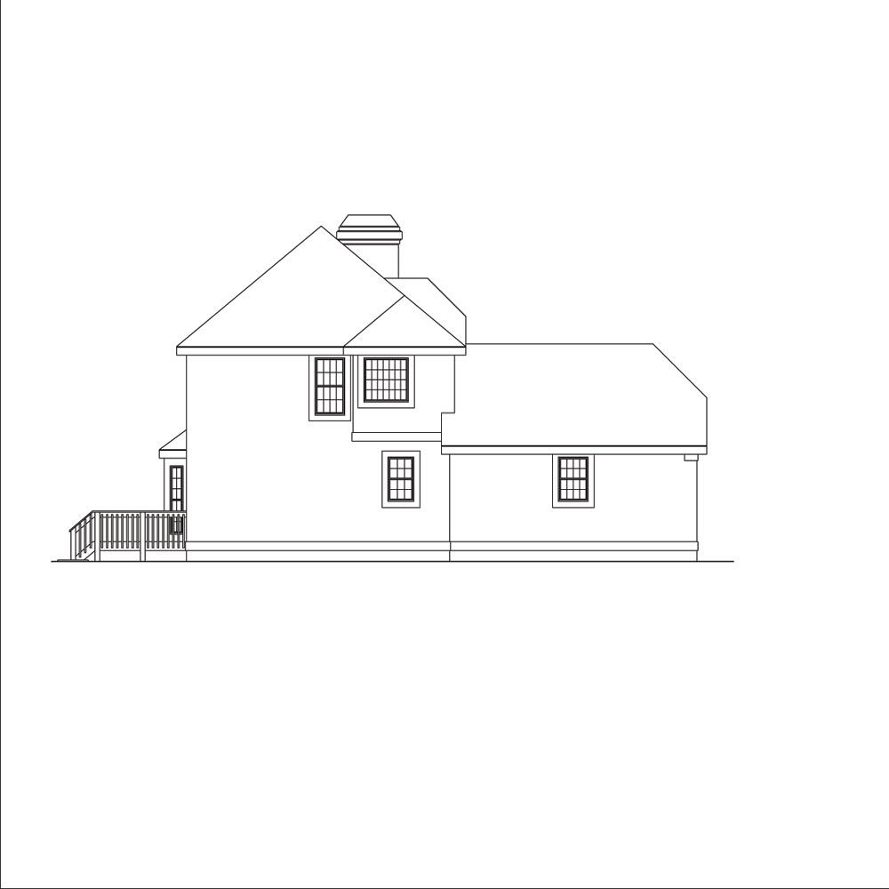 Home Plan Left Elevation of this 3-Bedroom,1492 Sq Ft Plan -138-1044