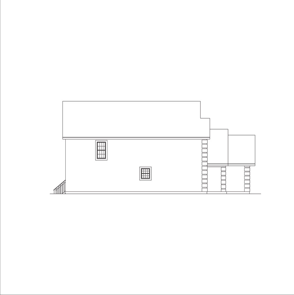 Home Plan Left Elevation of this 4-Bedroom,1985 Sq Ft Plan -138-1045