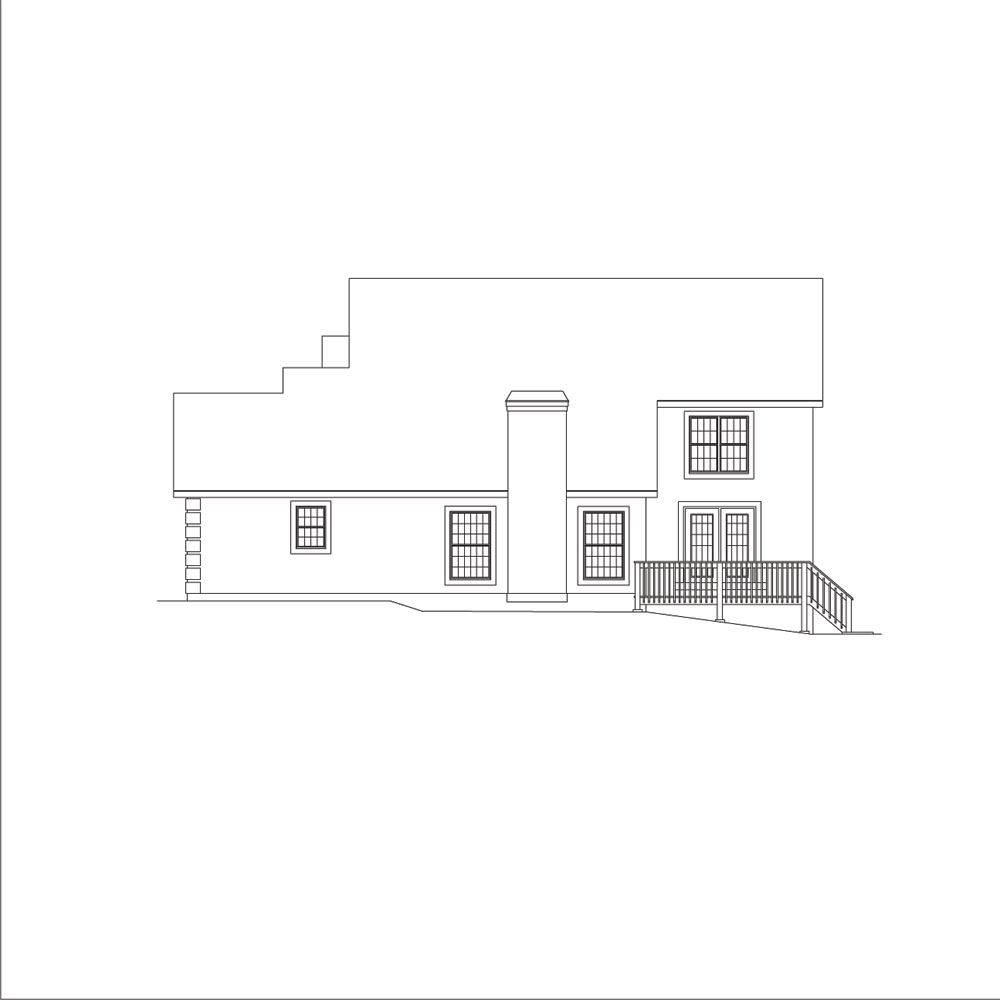 Home Plan Right Elevation of this 4-Bedroom,1985 Sq Ft Plan -138-1045