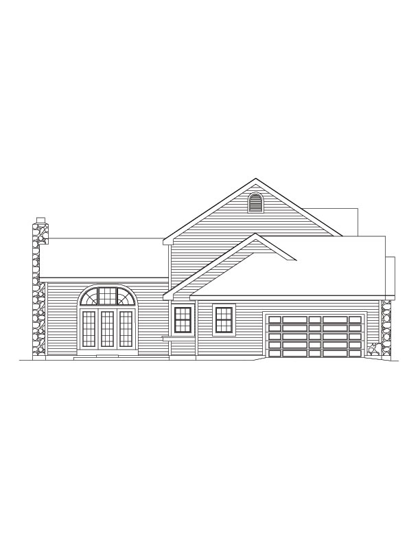 Home Plan Left Elevation of this 5-Bedroom,2828 Sq Ft Plan -138-1046