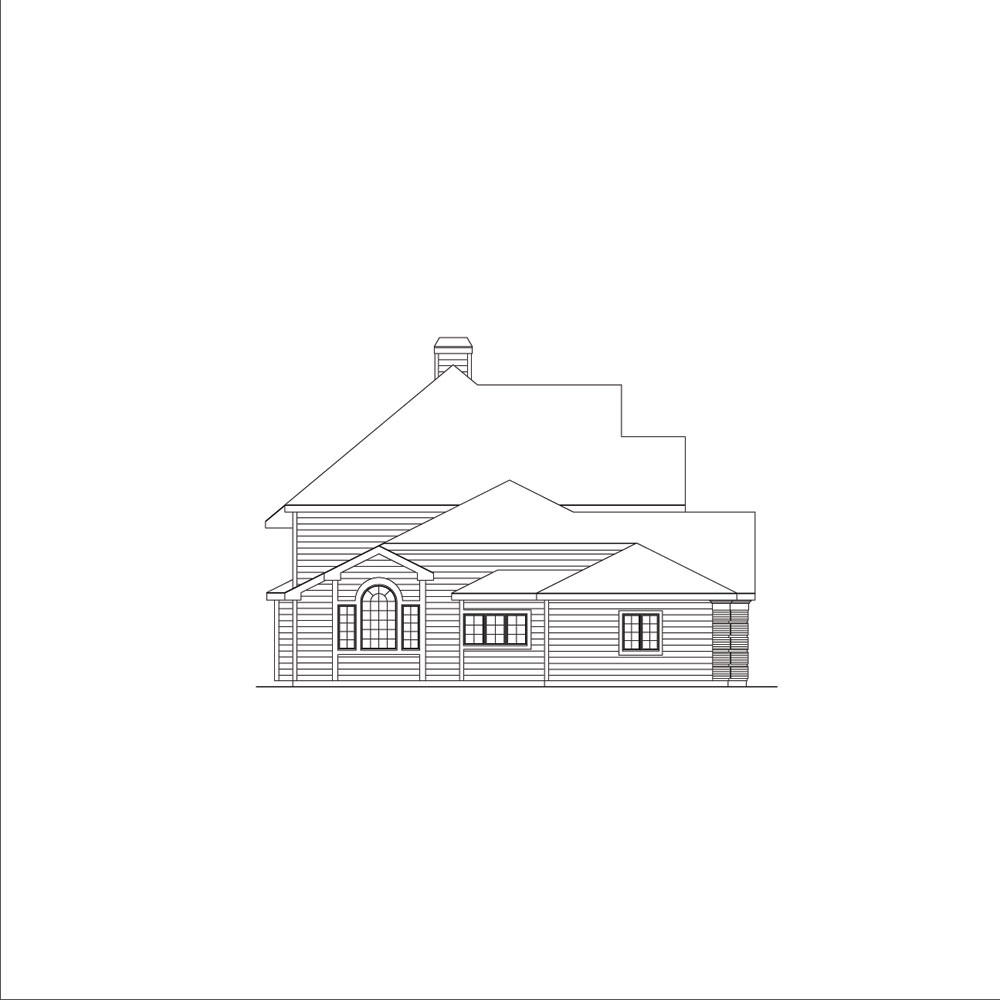 Home Plan Left Elevation of this 5-Bedroom,3580 Sq Ft Plan -138-1047