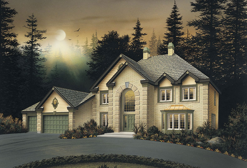 Front elevation of Traditional home (ThePlanCollection: House Plan #138-1047)