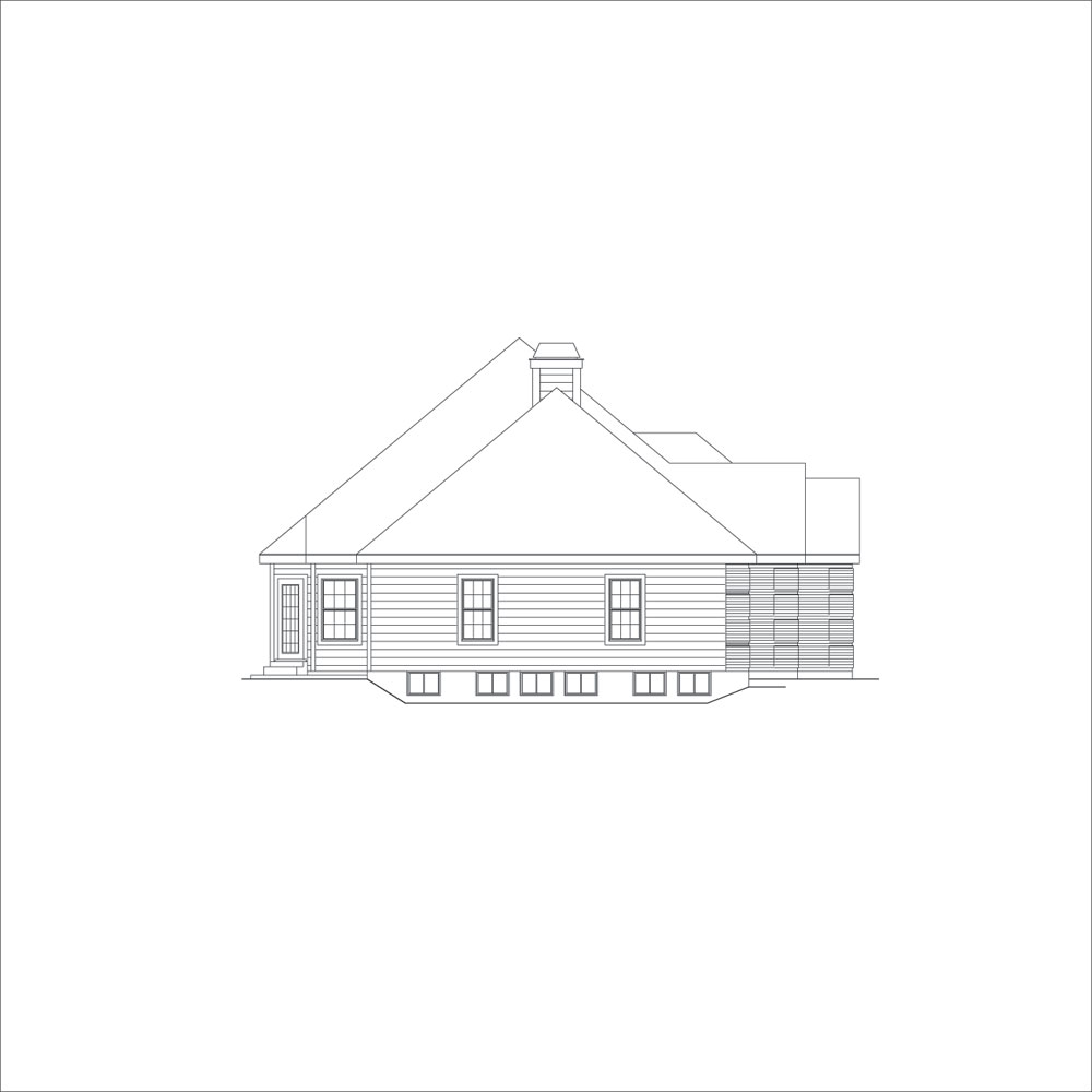 Home Plan Left Elevation of this 4-Bedroom,1882 Sq Ft Plan -138-1048