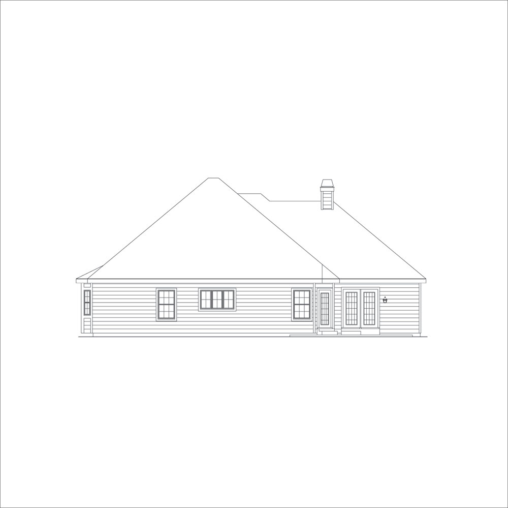 Home Plan Rear Elevation of this 4-Bedroom,1882 Sq Ft Plan -138-1048