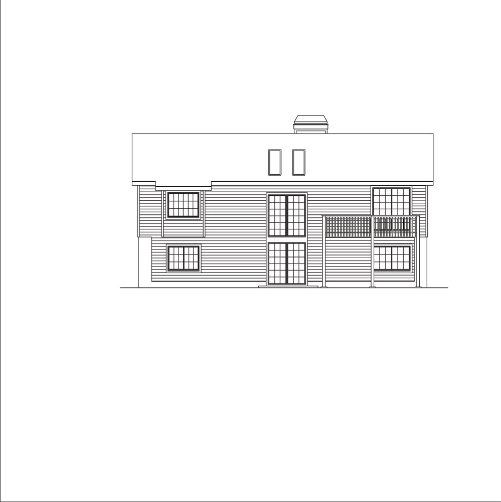Home Plan Rear Elevation of this 4-Bedroom,1882 Sq Ft Plan -138-1049