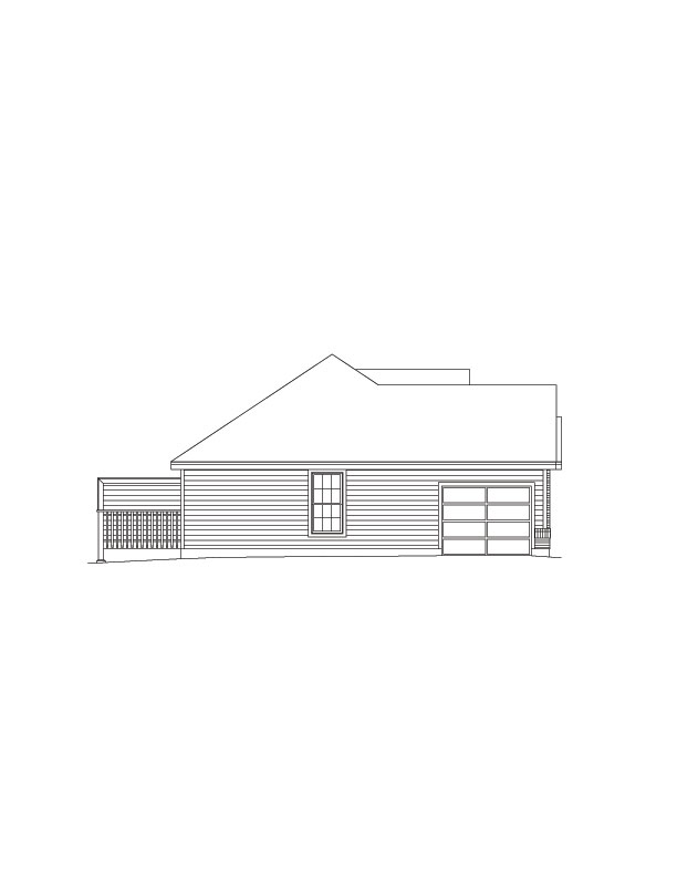 Home Plan Left Elevation of this 4-Bedroom,1700 Sq Ft Plan -138-1050